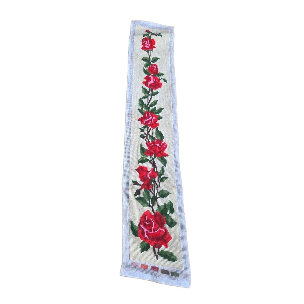 Needlework Bell Pull Finished Cottage Chic Traditional  Climbing Roses USA